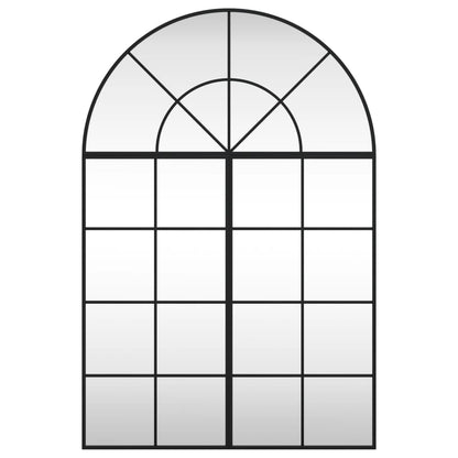 Wandspiegel Schwarz 80x120 cm Gewölbt Eisen