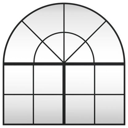 Wandspiegel Schwarz 80x80 cm Gewölbt Eisen