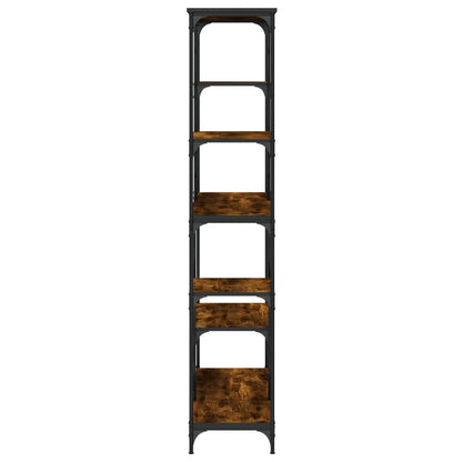 Bücherregal Räuchereiche 99x35,5x176 cm Holzwerkstoff und Stahl