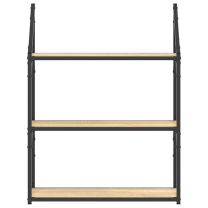 Wandregal 3 Fächer Sonoma-Eiche 60x21x78,5 cm Holzwerkstoff