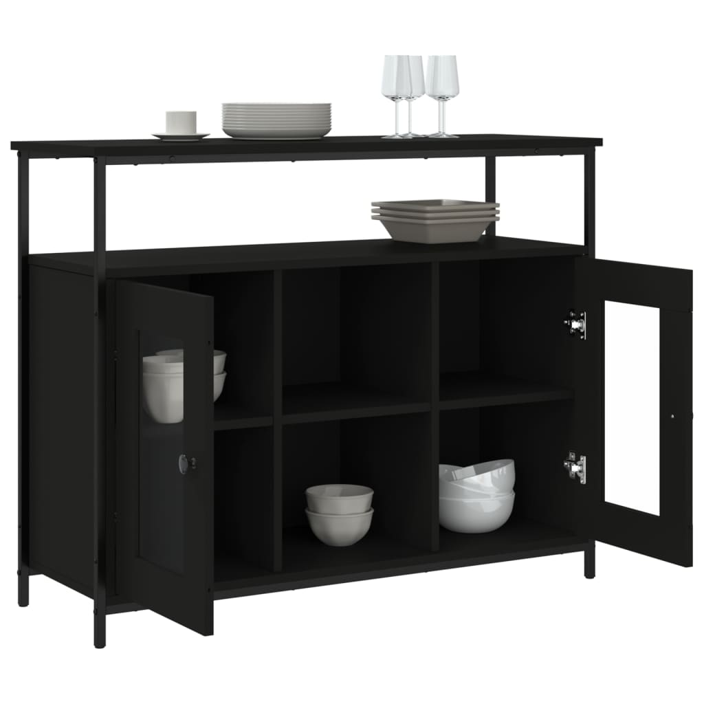 Sideboard Schwarz 100x35x80 cm Holzwerkstoff