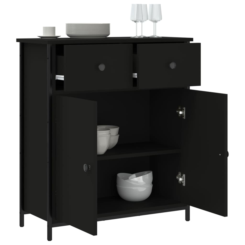 Sideboard Schwarz 70x30x80 cm Holzwerkstoff