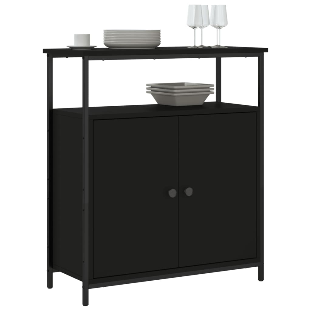 Sideboard Schwarz 70x30x80 cm Holzwerkstoff