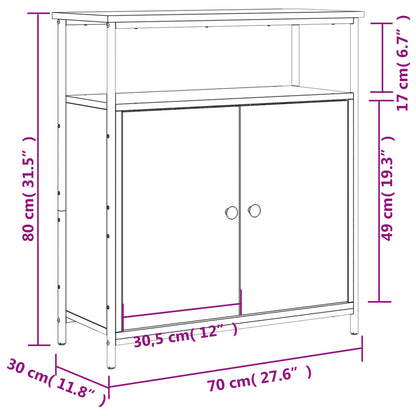 Sideboard Grau Sonoma 70x30x80 cm Holzwerkstoff