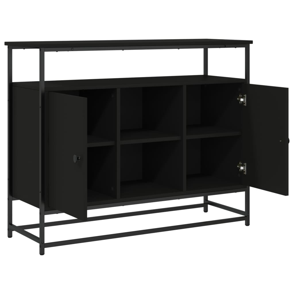 Sideboard Schwarz 100x35x80 cm Holzwerkstoff