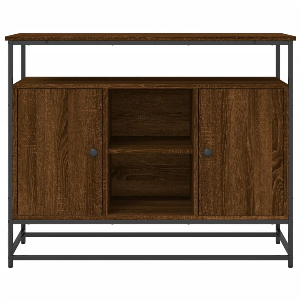 Sideboard Braun Eichen-Optik 100x35x80 cm Holzwerkstoff