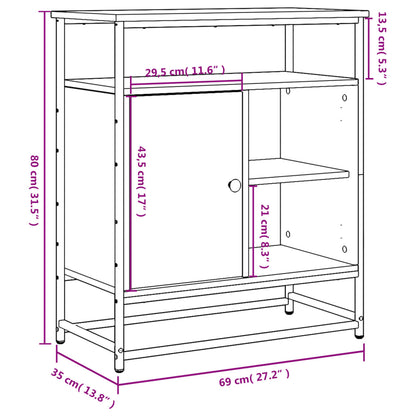Sideboard Sonoma-Eiche 69 x 35 x 80 cm Holzwerkstoff