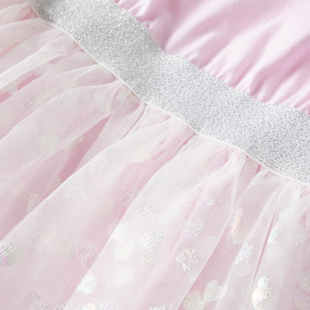 Kinderkleid mit Rüschen Hellrosa 92