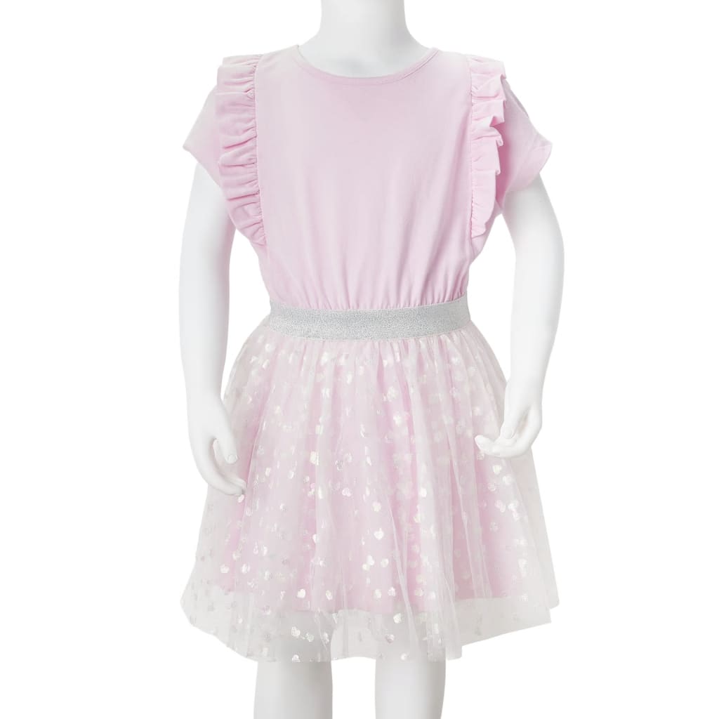 Kinderkleid mit Rüschen Hellrosa 92