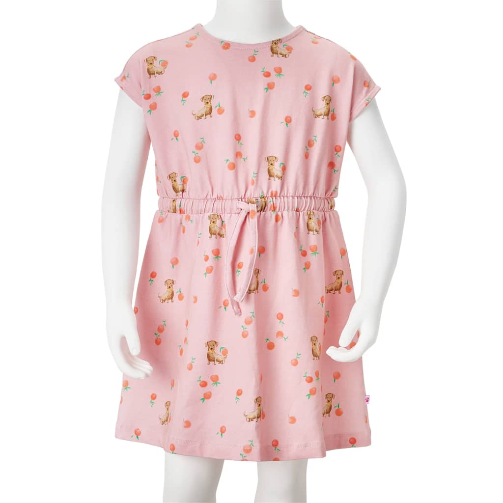 Kinderkleid mit Taillenband Hellorange 92