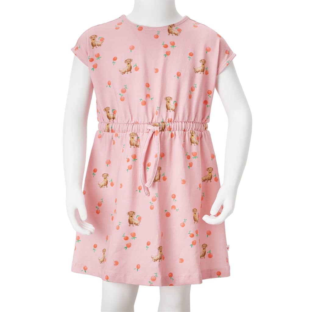 Kinderkleid mit Taillenband Hellorange 128