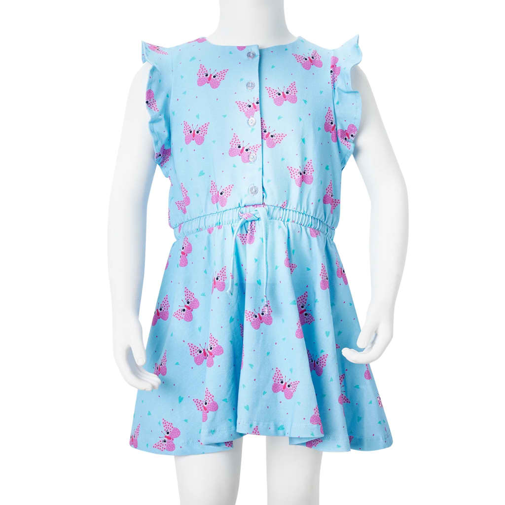 Kinderkleid mit Knöpfen Ärmellos Blau 92