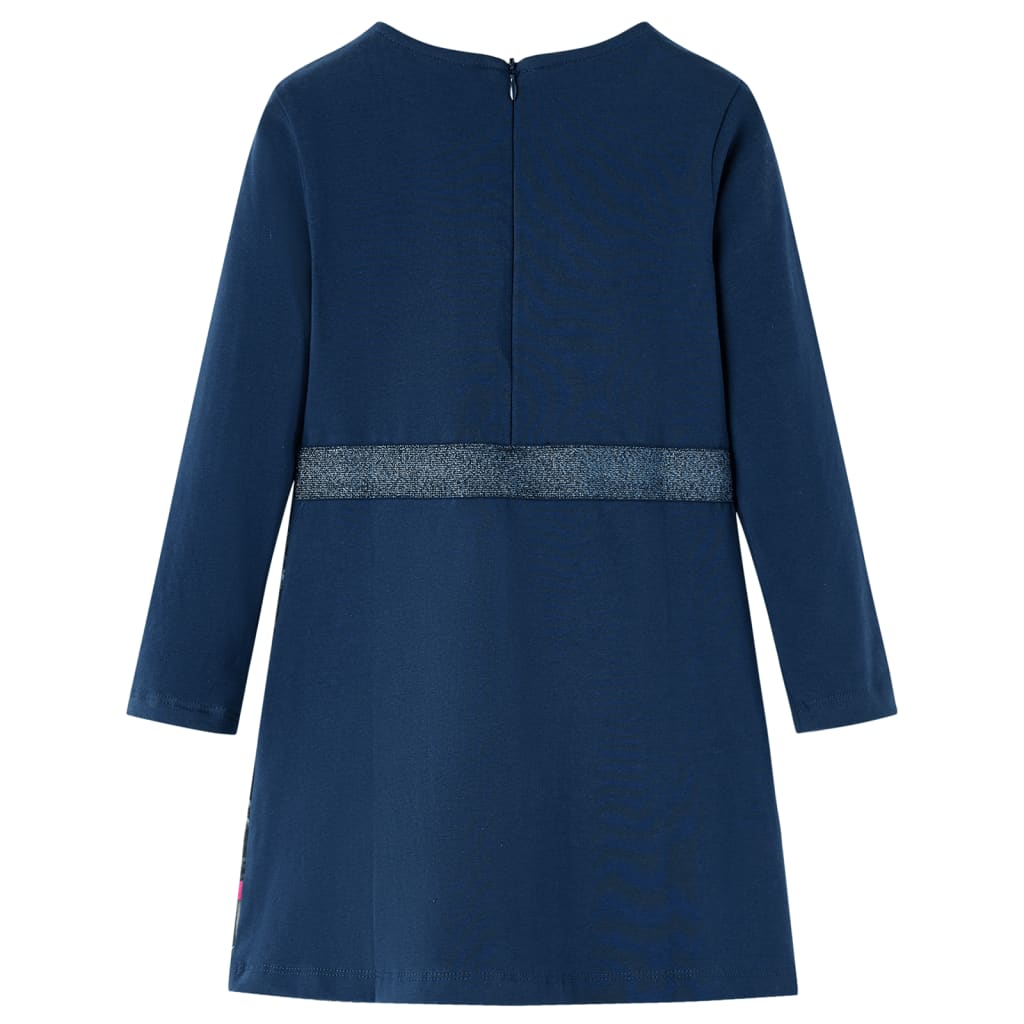 Kinderkleid mit Langen Ärmeln Marineblau 128