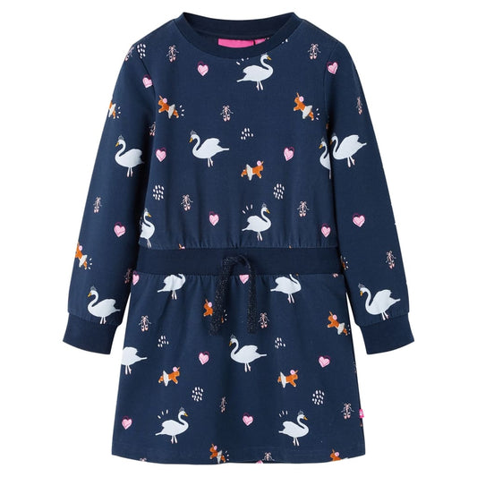 Kinderkleid mit Langen Ärmeln Marineblau 92