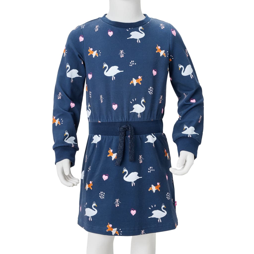 Kinderkleid mit Langen Ärmeln Marineblau 92