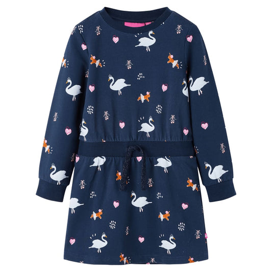 Kinderkleid mit Langen Ärmeln Marineblau 104