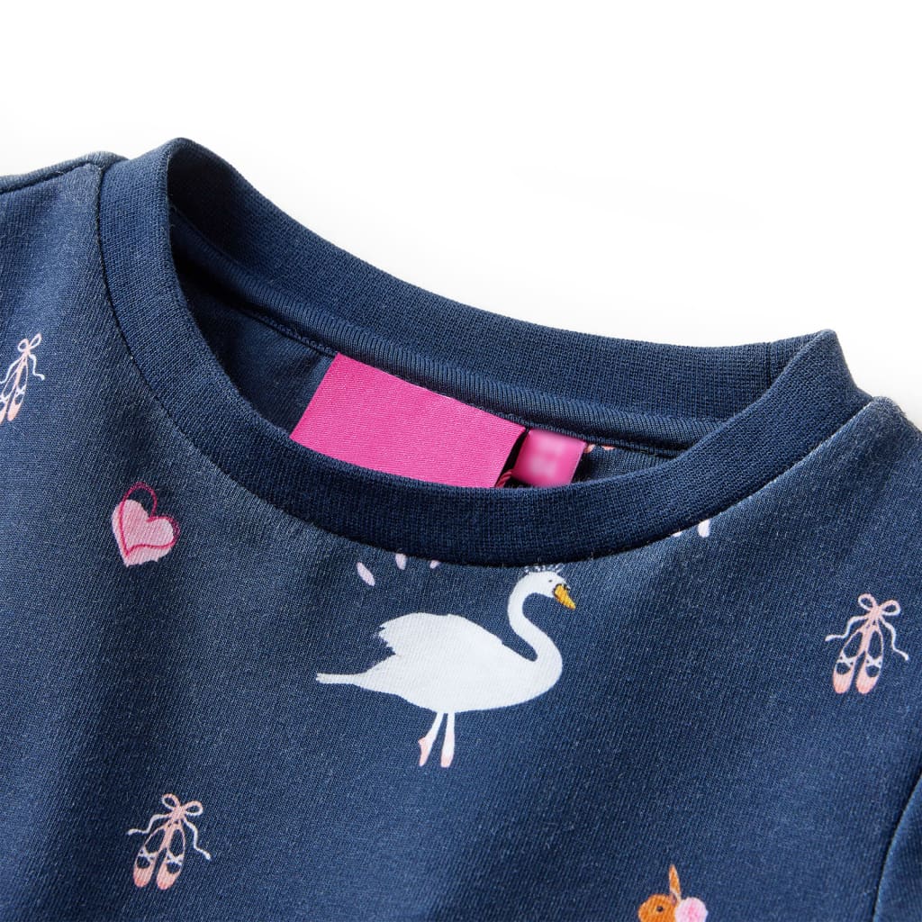 Kinderkleid mit Langen Ärmeln Marineblau 104