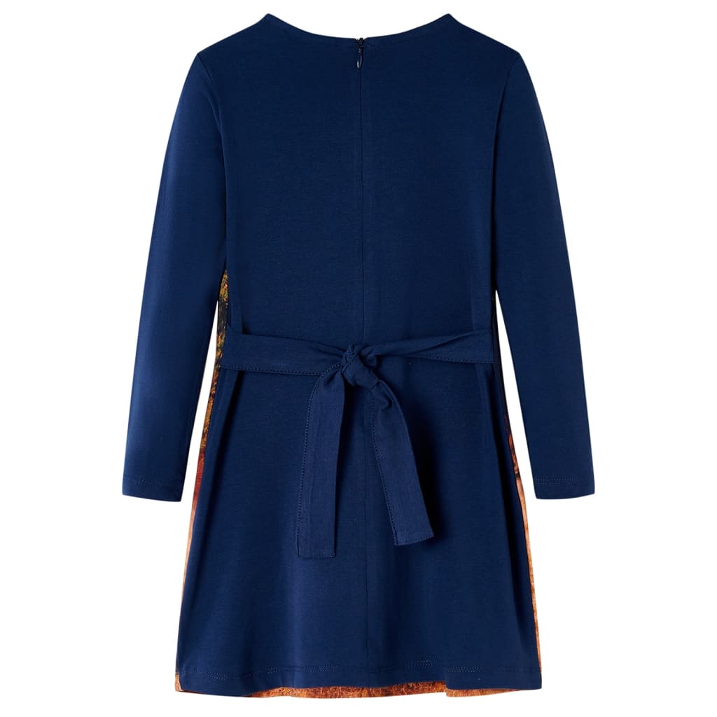 Kinderkleid mit Langen Ärmeln Marineblau 128