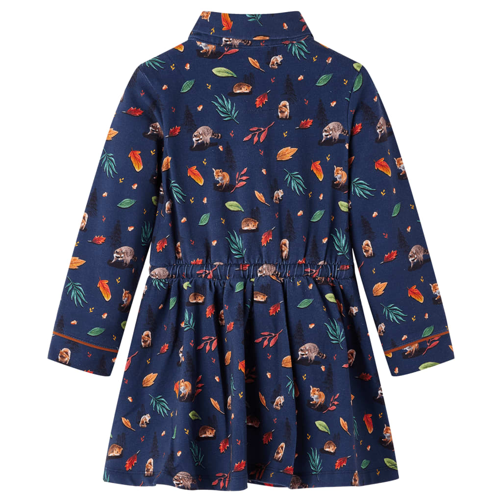 Kinderkleid mit Langen Ärmeln Marineblau 92