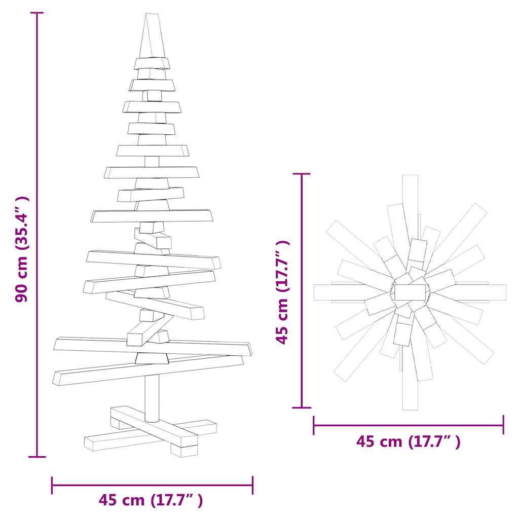 Weihnachtsbaum Holz zum Schmücken 90 cm Massivholz Kiefer