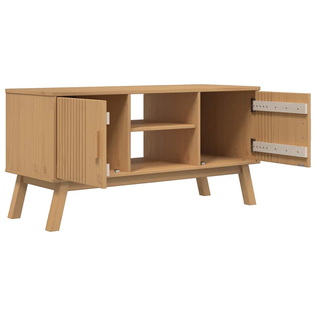 TV-Schrank OLDEN Braun 114x43x57 cm Massivholz Kiefer