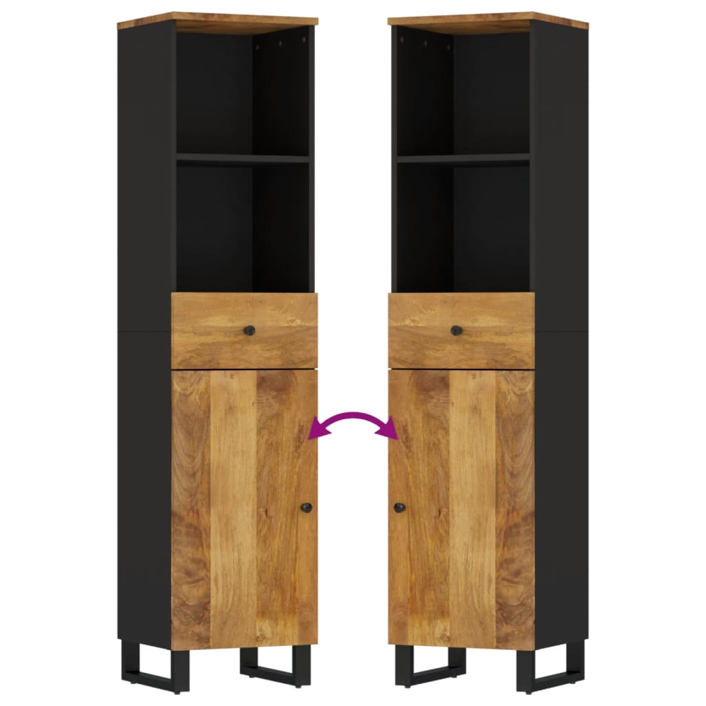 3-tlg. Badmöbel-Set Massivholz Mango