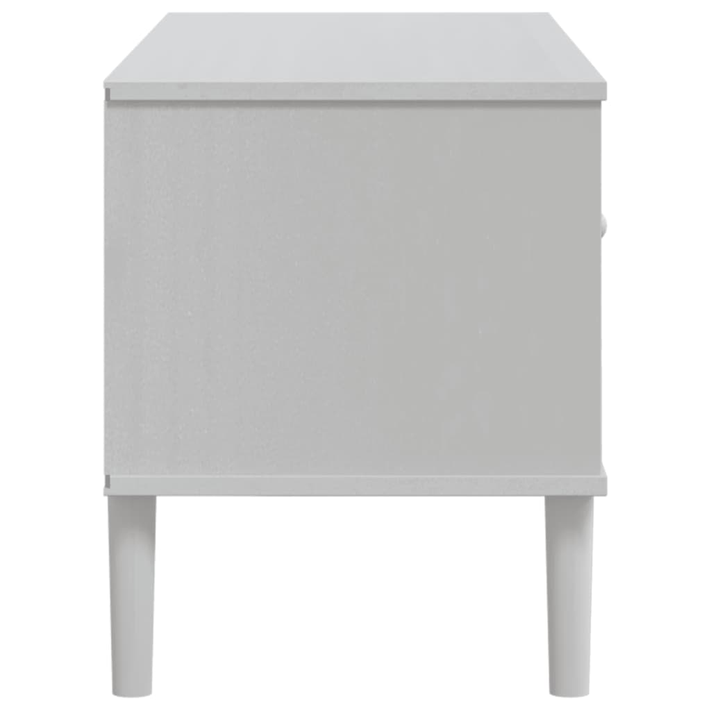 TV-Schrank SENJA Rattan-Optik Weiß 106x40x49 cm Kiefernholz