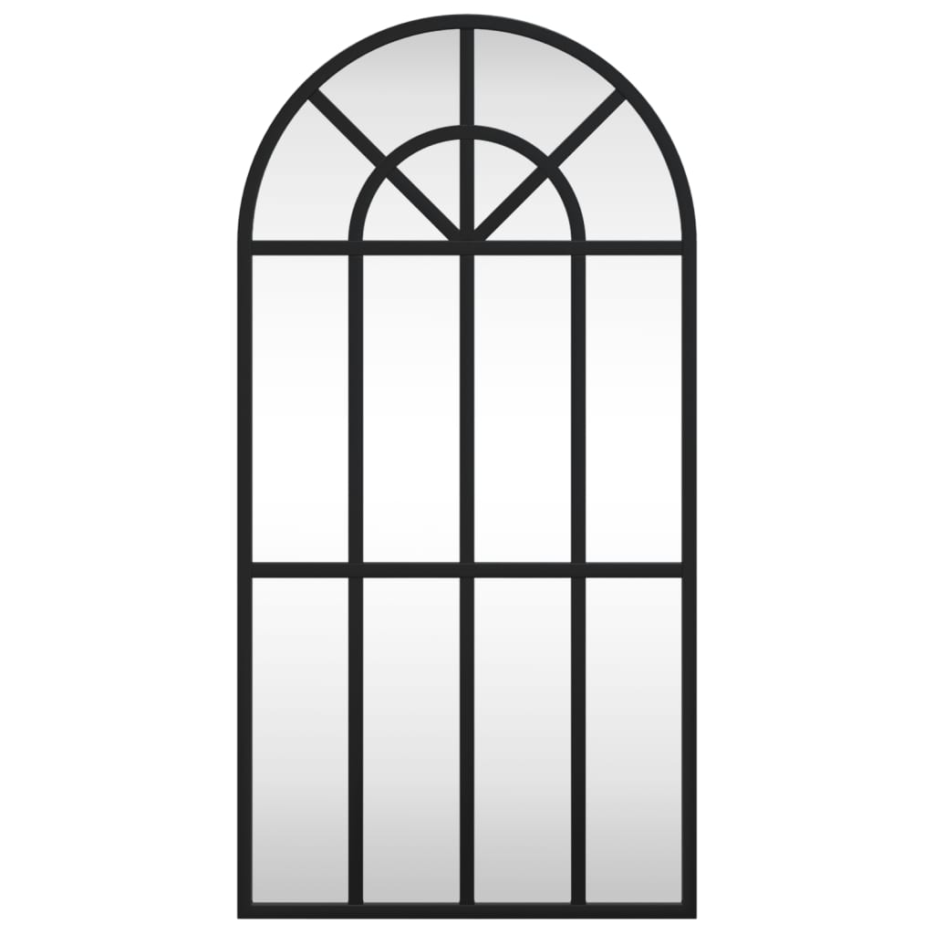 Wandspiegel Schwarz 30x60 cm Gewölbt Eisen