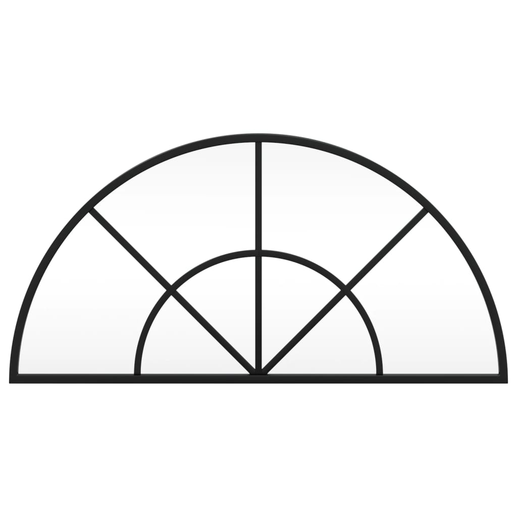 Wandspiegel Schwarz 60x30 cm Gewölbt Eisen