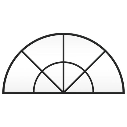 Wandspiegel Schwarz 60x30 cm Gewölbt Eisen