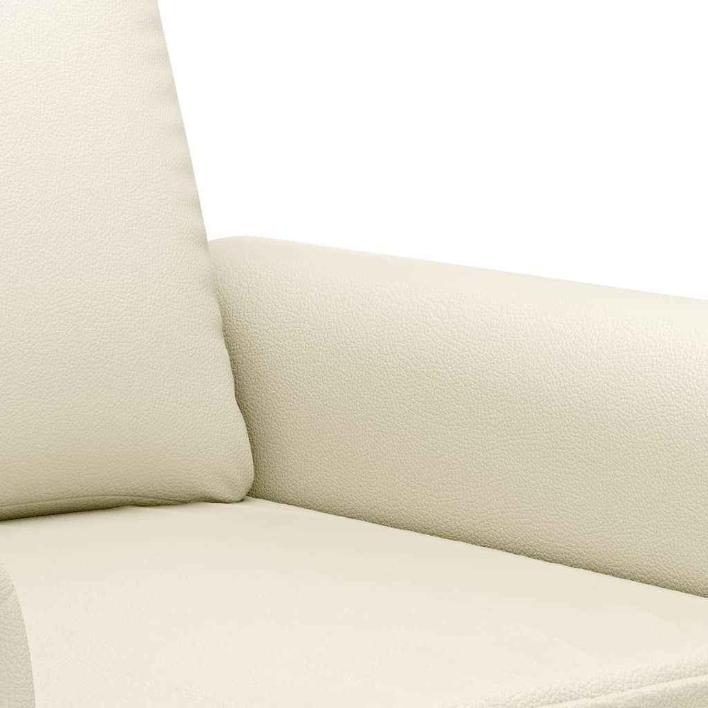 2-Sitzer-Sofa Creme 120 cm Kunstleder