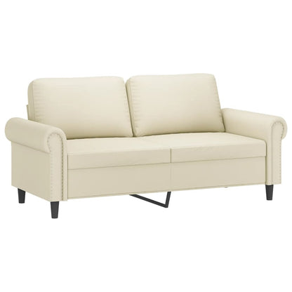 2-Sitzer-Sofa Creme 140 cm Kunstleder