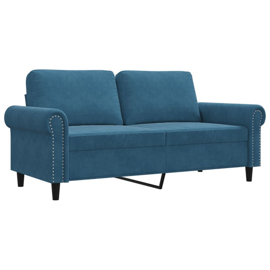 2-Sitzer-Sofa Blau 140 cm Samt