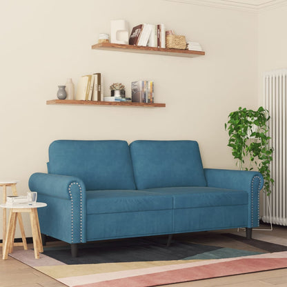 2-Sitzer-Sofa Blau 140 cm Samt