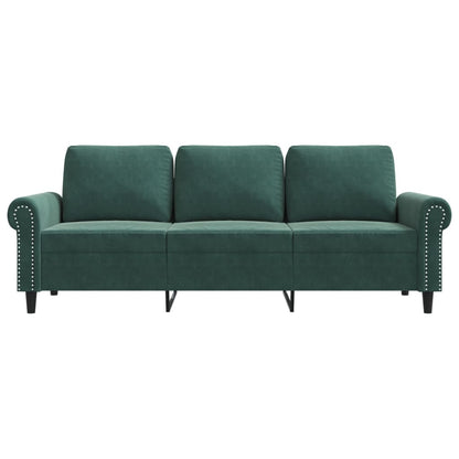 3-Sitzer-Sofa Dunkelgrün 180 cm Samt