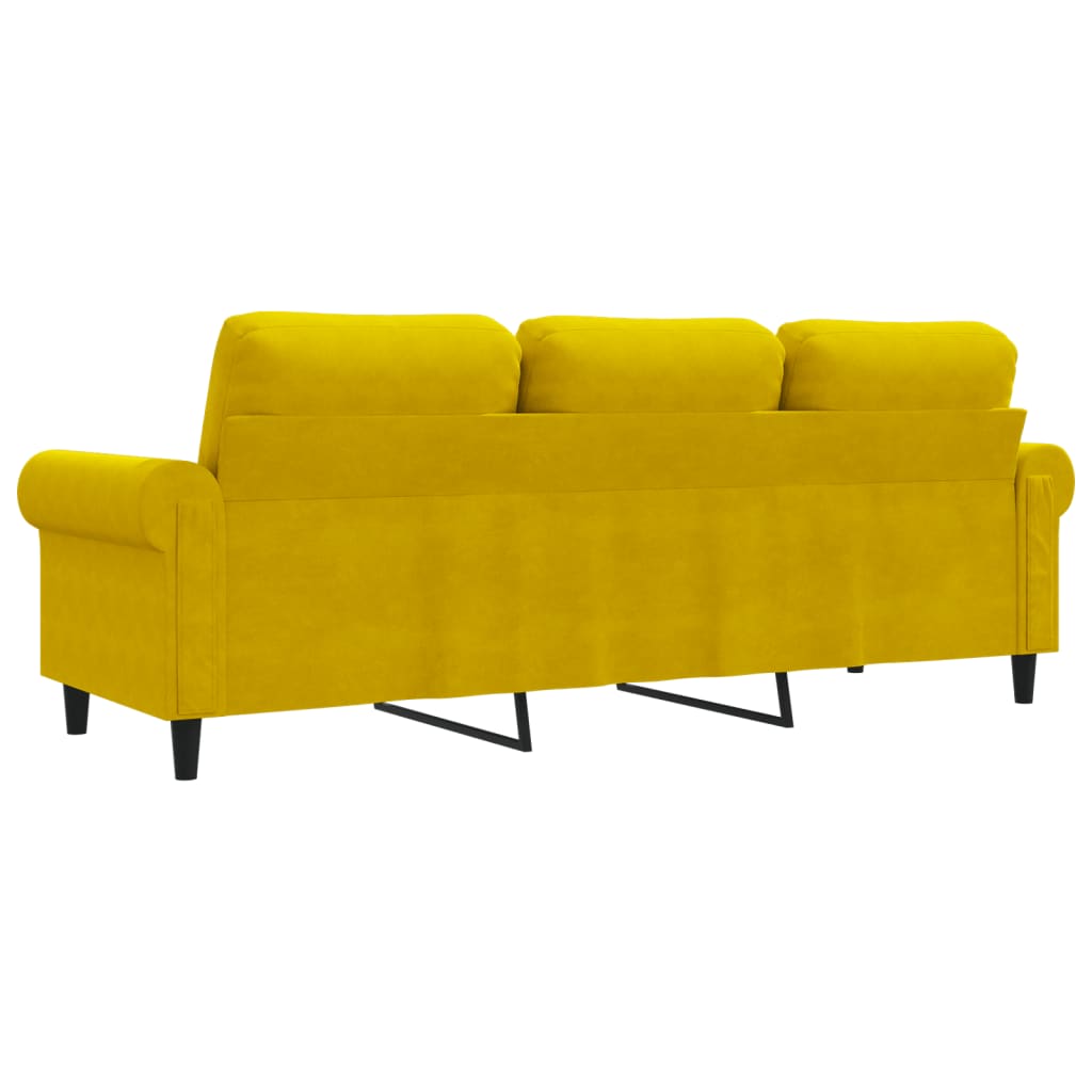 3-Sitzer-Sofa Gelb 180 cm Samt