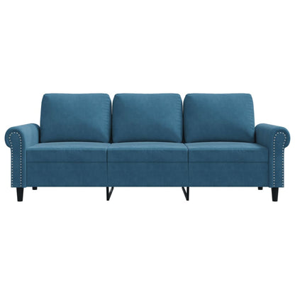 3-Sitzer-Sofa Blau 180 cm Samt