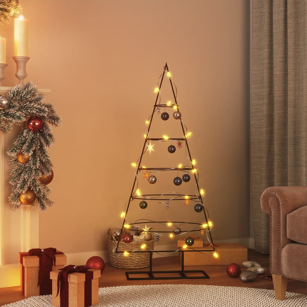 Metall-Weihnachtsbaum für Dekorationen Schwarz 125 cm