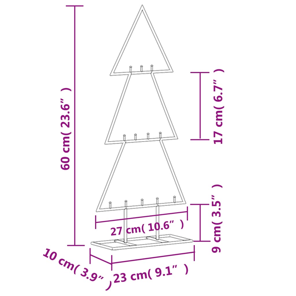 Metall-Weihnachtsbaum Deko Schwarz 60 cm