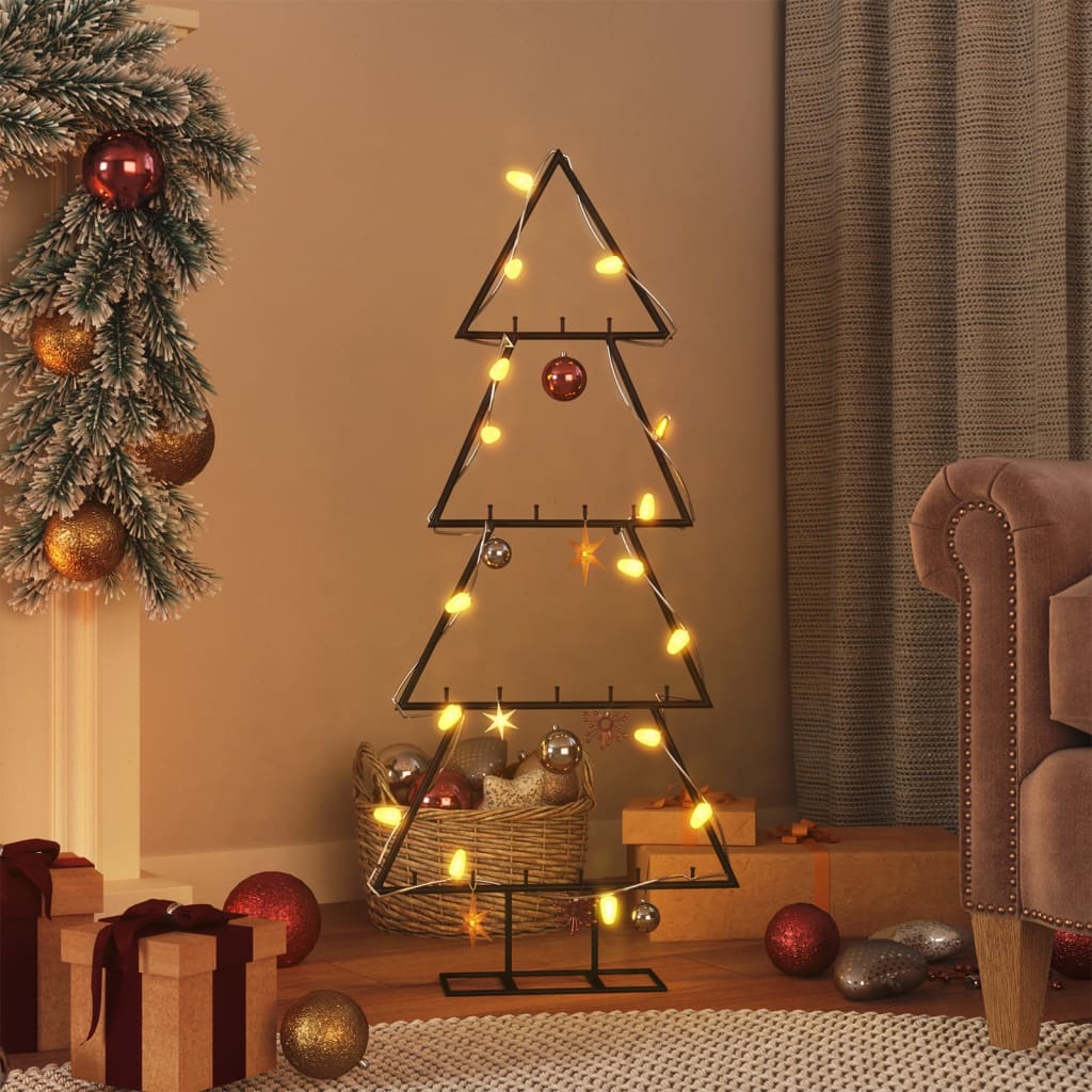 Metall-Weihnachtsbaum für Dekorationen Schwarz 125 cm