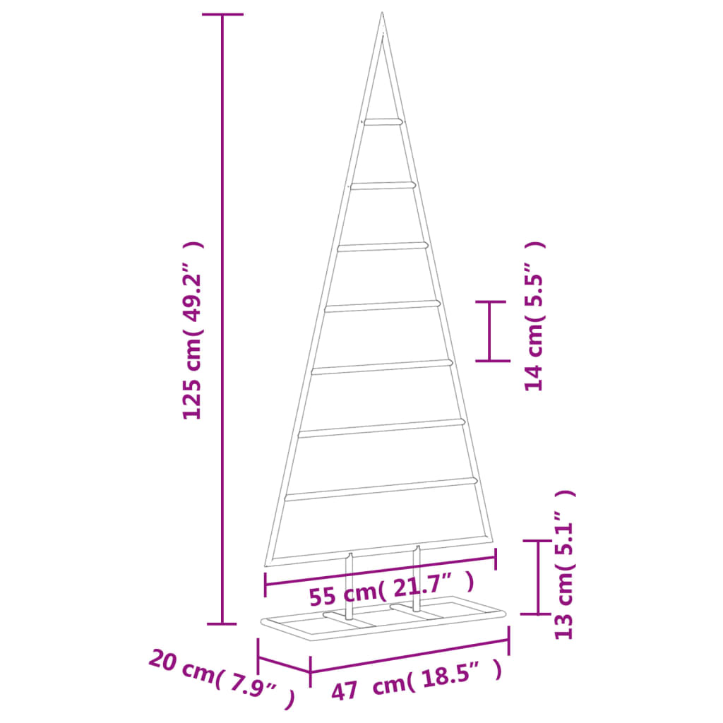 Metall-Weihnachtsbaum für Dekorationen Schwarz 125 cm