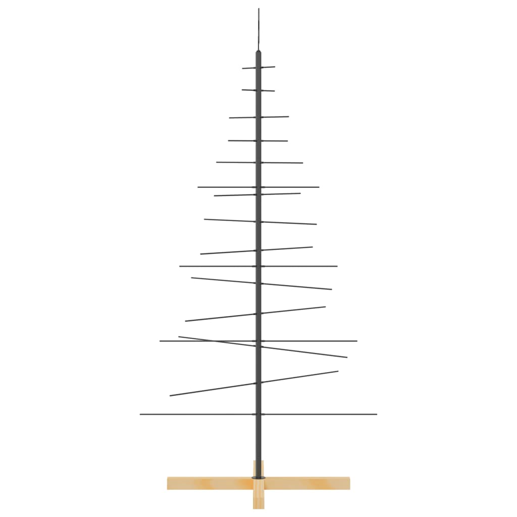 Weihnachtsbaum Metall mit Holzständer Schwarz 150 cm