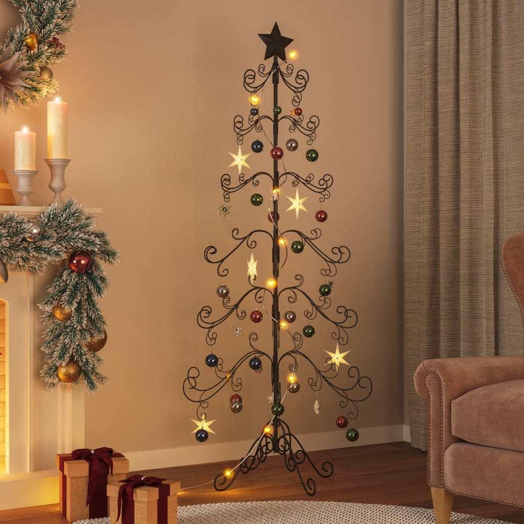 Metall-Weihnachtsbaum für Dekorationen Schwarz 180 cm