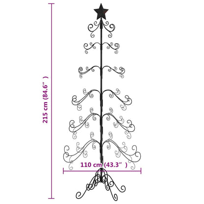 Metall-Weihnachtsbaum für Dekorationen Schwarz 215 cm
