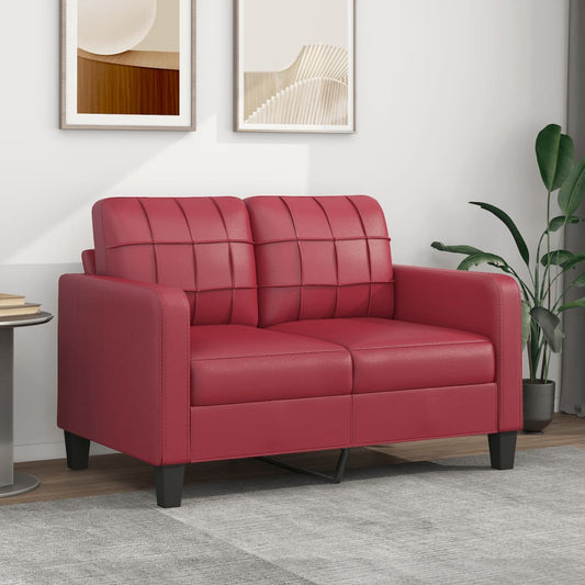 2-Sitzer-Sofa Weinrot 120 cm Kunstleder