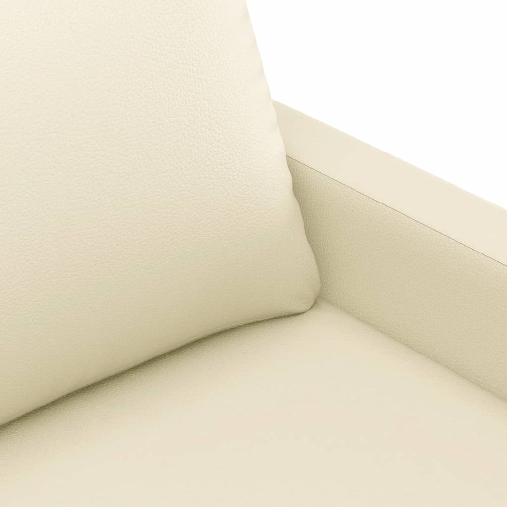 3-Sitzer-Sofa Creme 180 cm Kunstleder