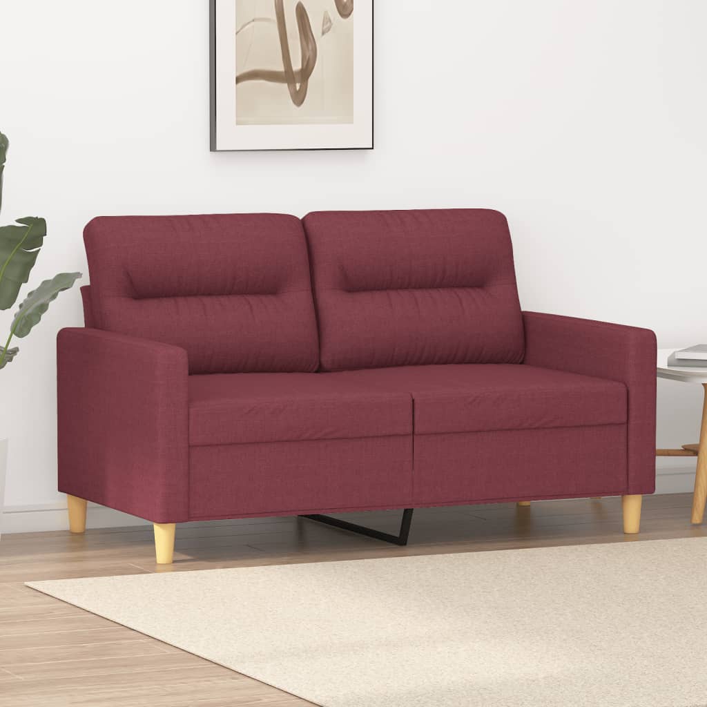 2-Sitzer-Sofa Weinrot 120 cm Stoff