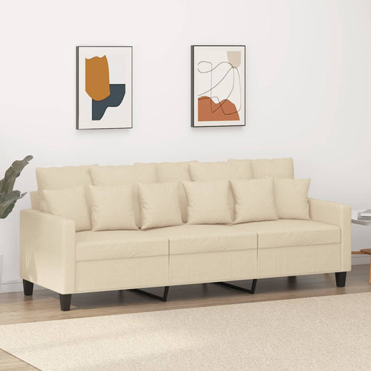 3-Sitzer-Sofa Creme 180 cm Stoff