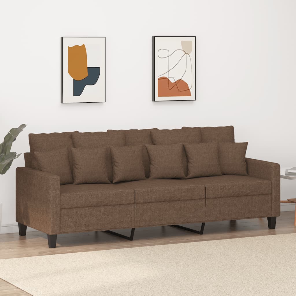 3-Sitzer-Sofa Braun 180 cm Stoff