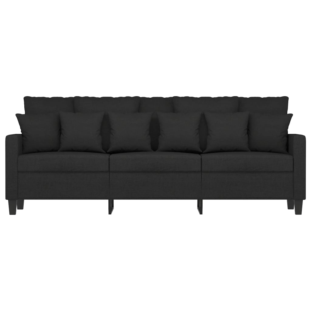 3-Sitzer-Sofa Schwarz 180 cm Stoff